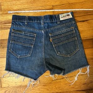 Levi's Vintage Demin Shorts 60s 70s Movin On Embroidered Label Sz 27
